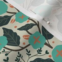 English Floral Garden Teal and Cream_SMALL