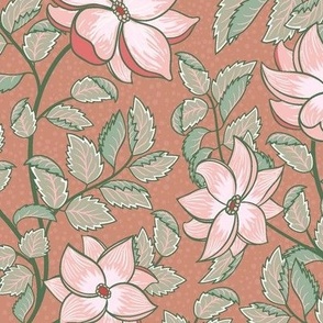 floral on pink (large scale)