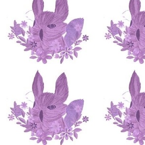 Purple Owls  and Flowers Design 