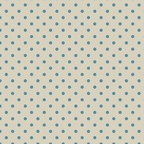 Polka dots in Turkish Blue and Bone Beige