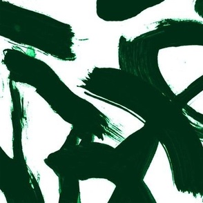 green and white abstract brush stroke artistic  graphic large scale