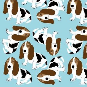 Basset Hound on Light Blue (Smaller)