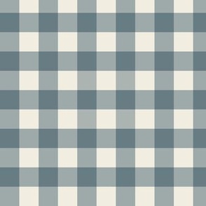 3/4" Gray Blue Gingham: Foggy Blue Gingham Check, Buffalo Check, Buffalo Plaid