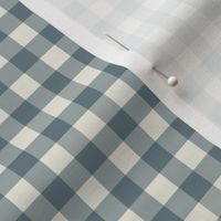 3/8" Gray Blue Gingham: Foggy Blue Gingham Check, Buffalo Check, Buffalo Plaid