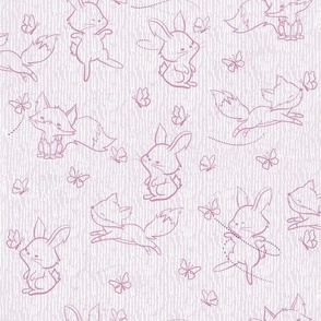 bunny_fox_butterfly_play_Pink