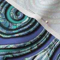 Mother of Pearl Twirl Stripes on Turquoise and Purple