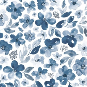 21" Wildflowers in dusty blue