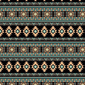 Black and Turquoise Tribal Pattern
