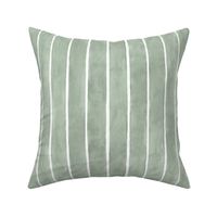 Watercolor Broad Stripes Vertical Soft Sage Green - Medium Scale - nature natural green