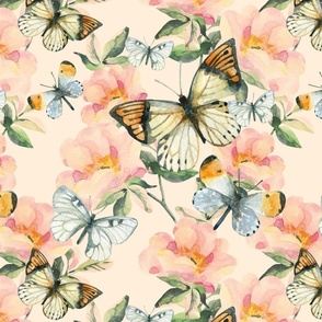 Pastel Butterfly Floral