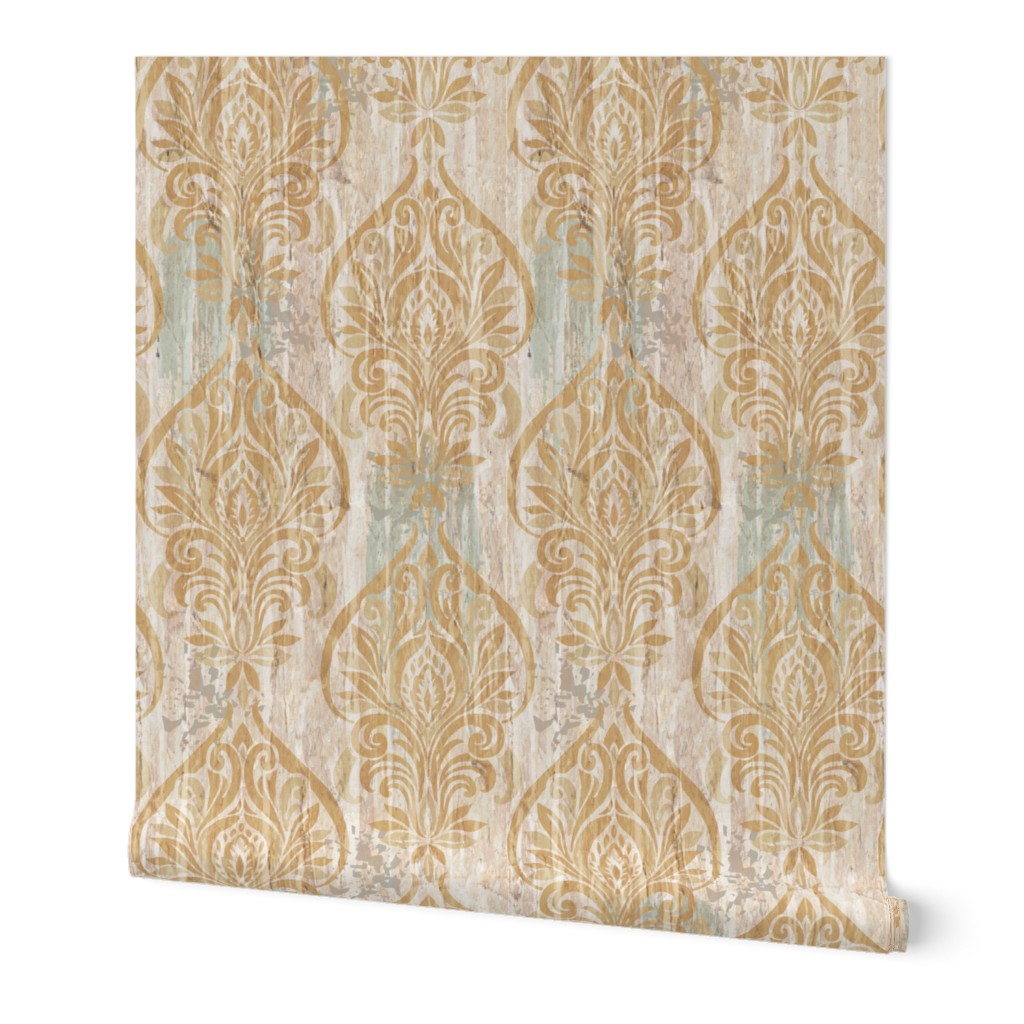 Deconstructed Italian Villa Damask-Beige-L