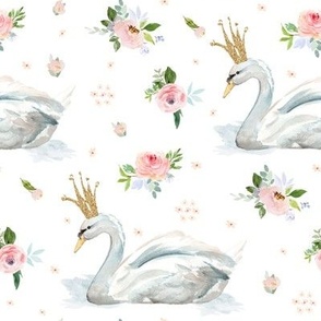 Graceful swan with florals