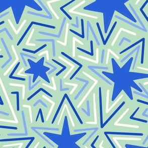 abstract starburst arcade carpet - light blue