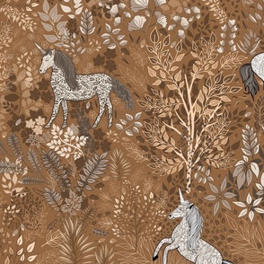 Unicorns in the Woods of Wonderment (neutrals large scale)  