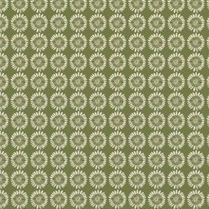 Western modern geometric circles in olive green for wallpaper