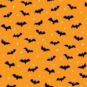 Baby Bats and stars Halloween Orange and Black by Jac Slade