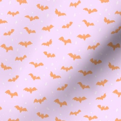 Baby Bats and stars Halloween Orange and lilac purple by Jac Slade