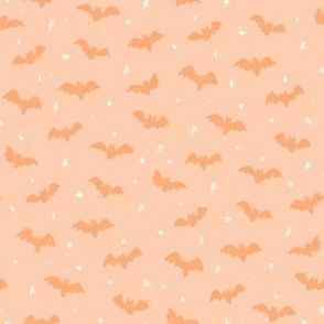 Baby Bats and stars Halloween Orange and peach by Jac Slade