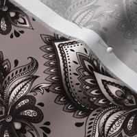 Shimmering Paisley Damask in Regency Orchid Monochrome - Coordinate