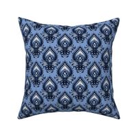 Shimmering Paisley Damask in Wedgewood Blue Monochrome - Coordinate