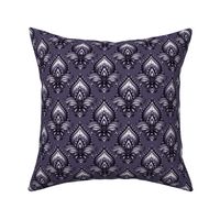 Shimmering Paisley Damask in Royal Purple Monochrome - Coordinate