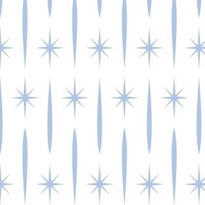 Atomic Exclamation Star Stripe  in Powder Blue & White Print