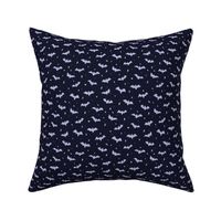 Baby Bats and stars Halloween dark navy and purple by Jac Slade