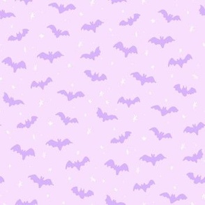 Mini purple Bats and stars Halloween lilac purple by Jac Slade