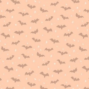 Bats and stars Halloween apricot Orange and brown by Jac Slade
