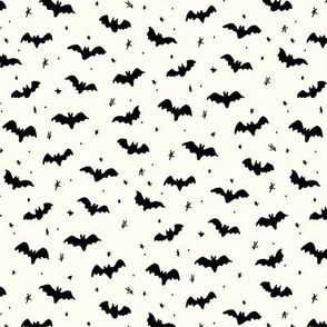 Bats and stars Halloween balck and white by Jac Slade