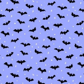 Bats and stars Halloween Blue and Black by Jac Slade