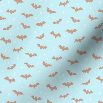 Bats and stars Halloween Brown anda blue by Jac Slade