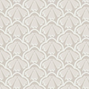 Silver gray and white block print floral clivias for wallpaper and home interiors