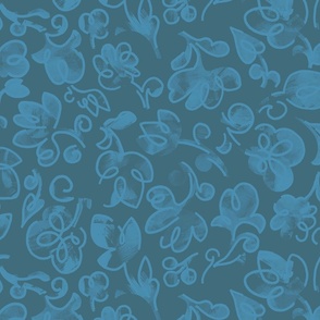 Modern Floral - Sea - Blue - Blender