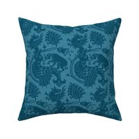 Dragons and Griffins and Hounds, Peacock Blue