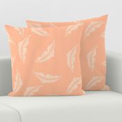 Large Western tossed fern/feather in peach fuzz for preppy girls wallpaper