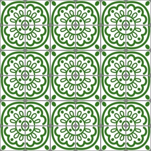 3” Modern Farmhouse Tile, Green Bean on White