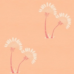 Quirky peach fuzz palm trees for wallpaper and home interiors