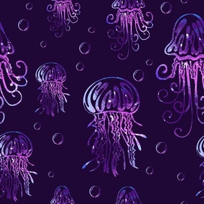 Purple watercolor jellyfish