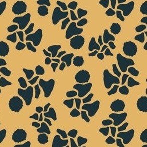 Cotton Garland - yellow and navy black