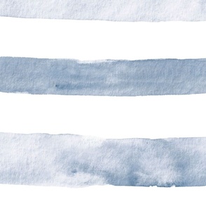 36" Watercolor stripes in light blue - horizontal