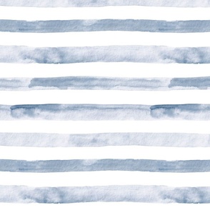 12" Watercolor stripes in light blue - horizontal