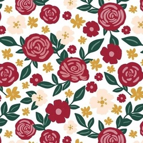 Christmas Floral on White