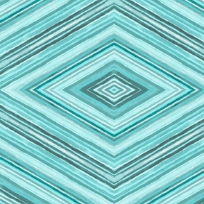Watercolor Turquoise Teal Fresh Summer Geometrical Pattern Rhombus