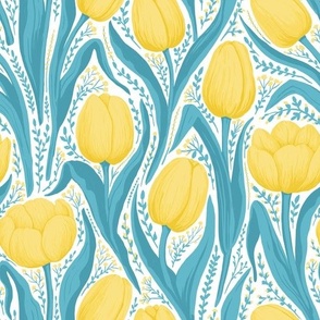 Tulips in blue and yellow