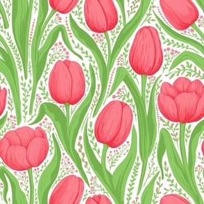 Tulips in red and green