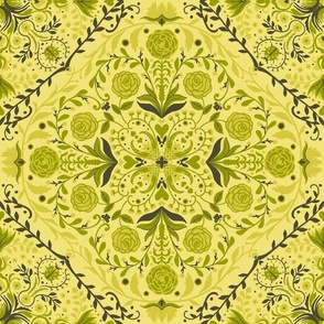 Floral tiles in green 