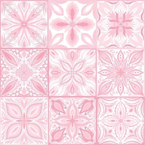Ornate tiles in pink 