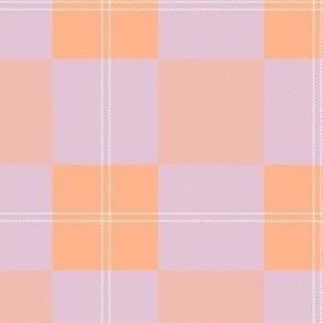 Nineties basic fat check design trendy tartan plaid texture orange peach lilac
