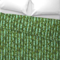 Bamboo forest on jade green